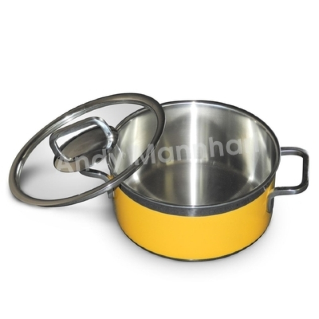 POÊLE À BUFFET avec couvercle, jaune, 20 cm