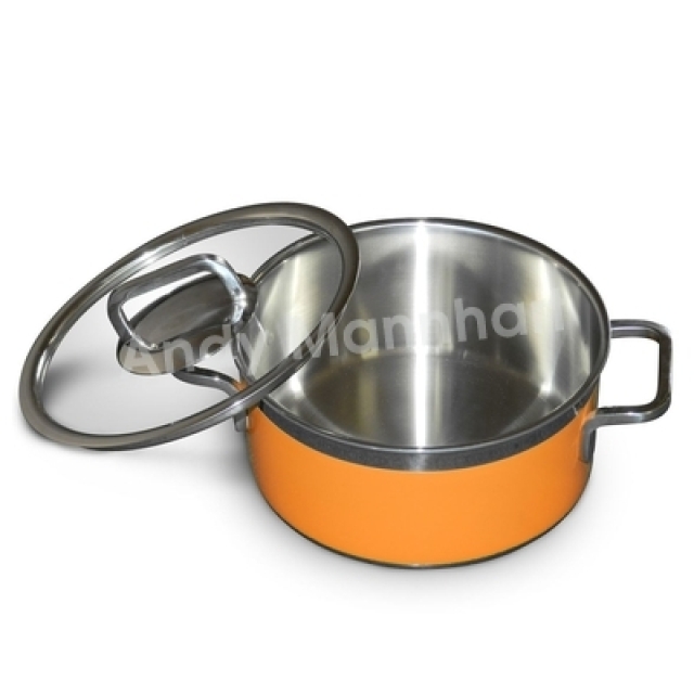 POÊLE À BUFFET avec couvercle, orange, 20 cm